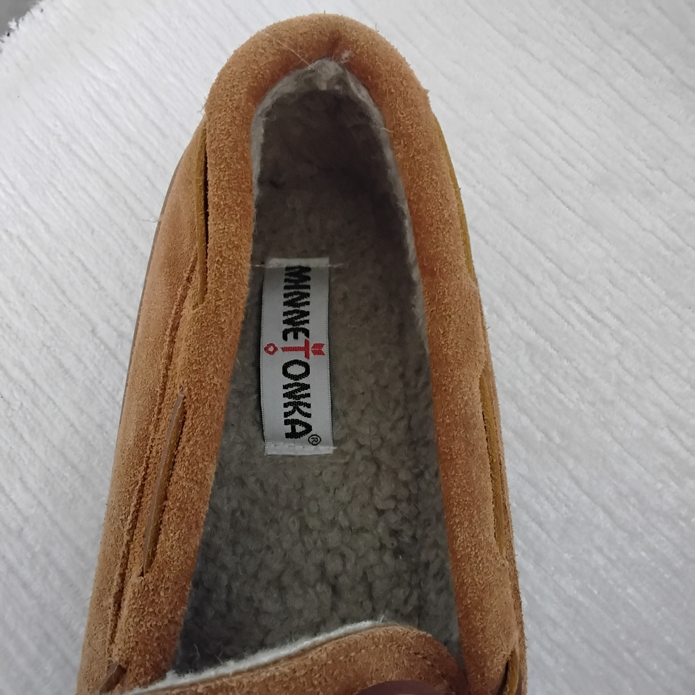 Minnetonka Size 10 Mens Tan Suede Moccasins - Picture 11 of 11